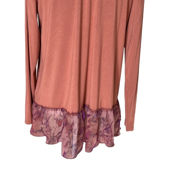 LOGO by Lori Goldstein Women’s Open Front Ruffle Cardigan Size S Chiffon - Picture 5 of 9